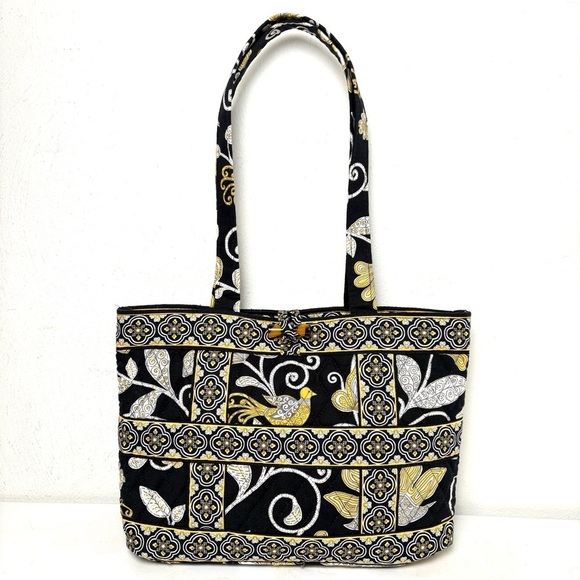 VERA BRADLEY Discontinued Bird Floral Geometric Quilted Cotton Shoulder Bag - Picture 4 of 15